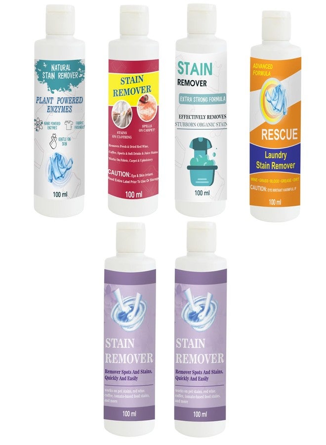 TOOVUS Stain Remover Combo Pack of Shirt, Red, Doll, Orange, Purple and Purple Stain Remover | Multi-Surface Cleaning Solution for Clothes, Fabrics, Upholstery (100 g Each) - Image 1